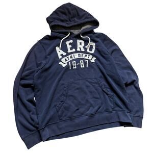 Y2K 2000s Aeropostale Navy Blue Hoodie XL